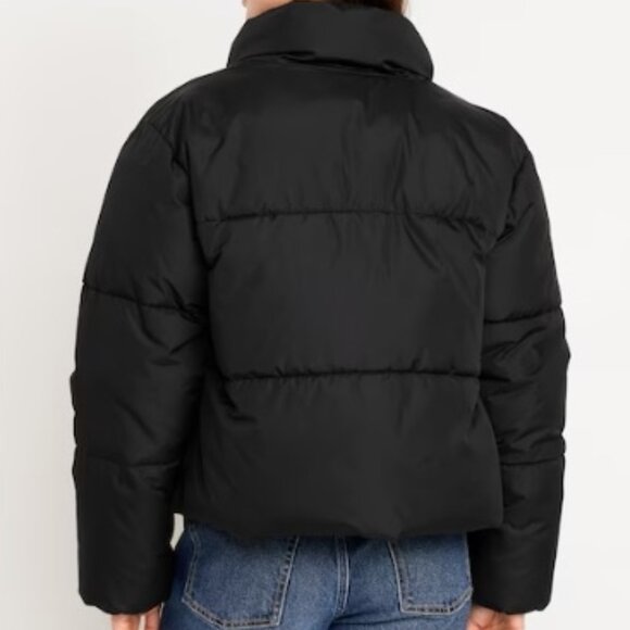 New w Tag $80 Black Relaxed Fit Puffer Jacket Coat M - Picture 2 of 2